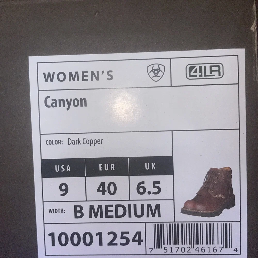 ARIAT Canyon Ankle Boots Womens Size 9B Dark Copper Western Work Hiking Cowgirl - Picture 6 of 6